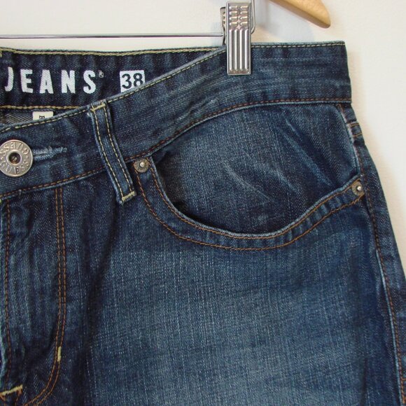 Guess Jeans Brit Rocker Slim Straight Dark Wash Mens Size 38 x 32 - Picture 7 of 16